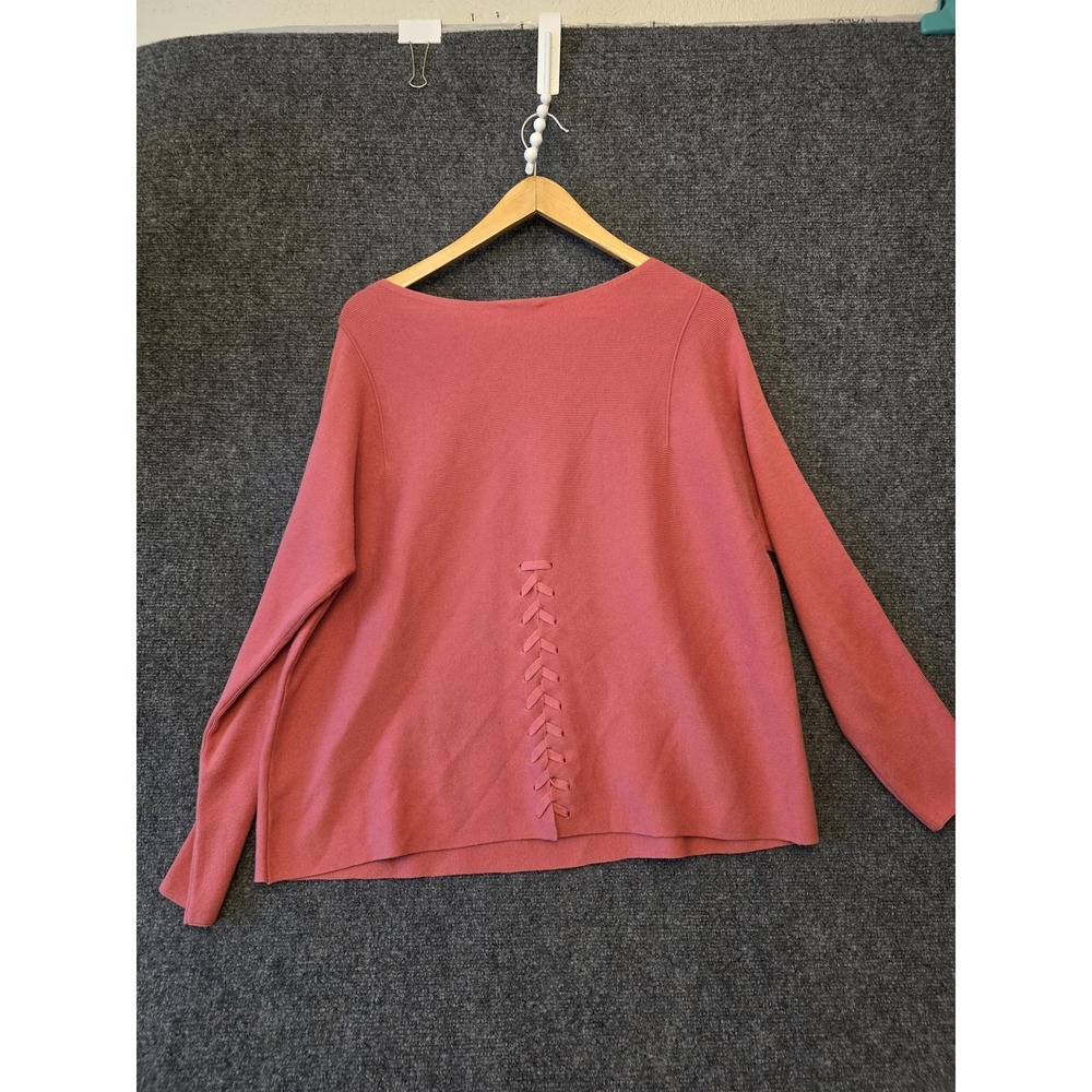 J Jill Sweater Womens Small Pink Boat Neck Long Sleeve Pullover Back Strap - Picture 9 of 12